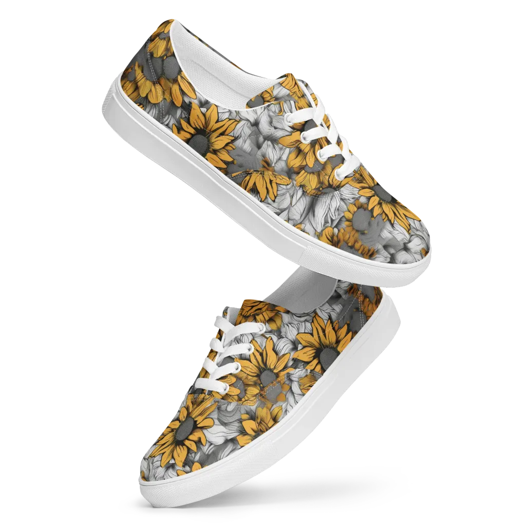 Gilded Garden on Men's Lace-Up Canvas Shoes — Front