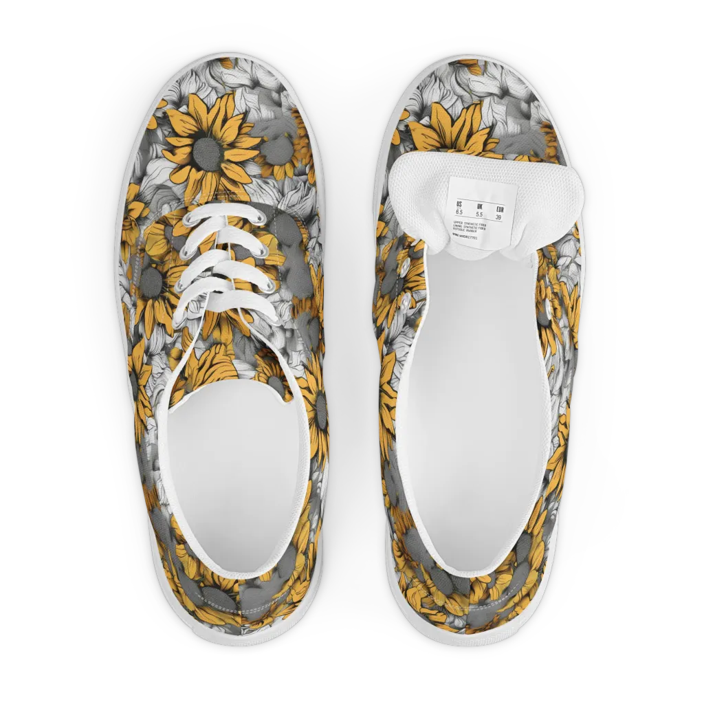 Gilded Garden on Men's Lace-Up Canvas Shoes — Front