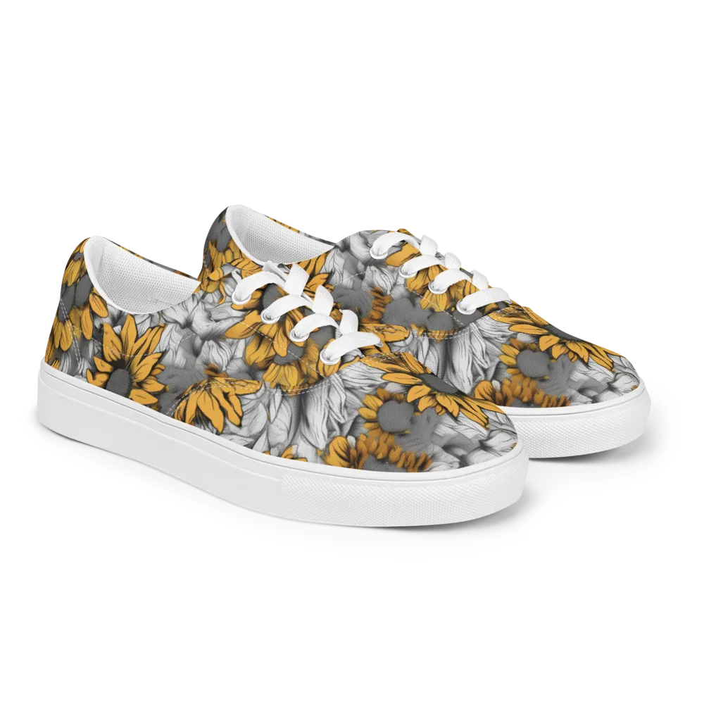 Gilded Garden on Men's Lace-Up Canvas Shoes — Right Front