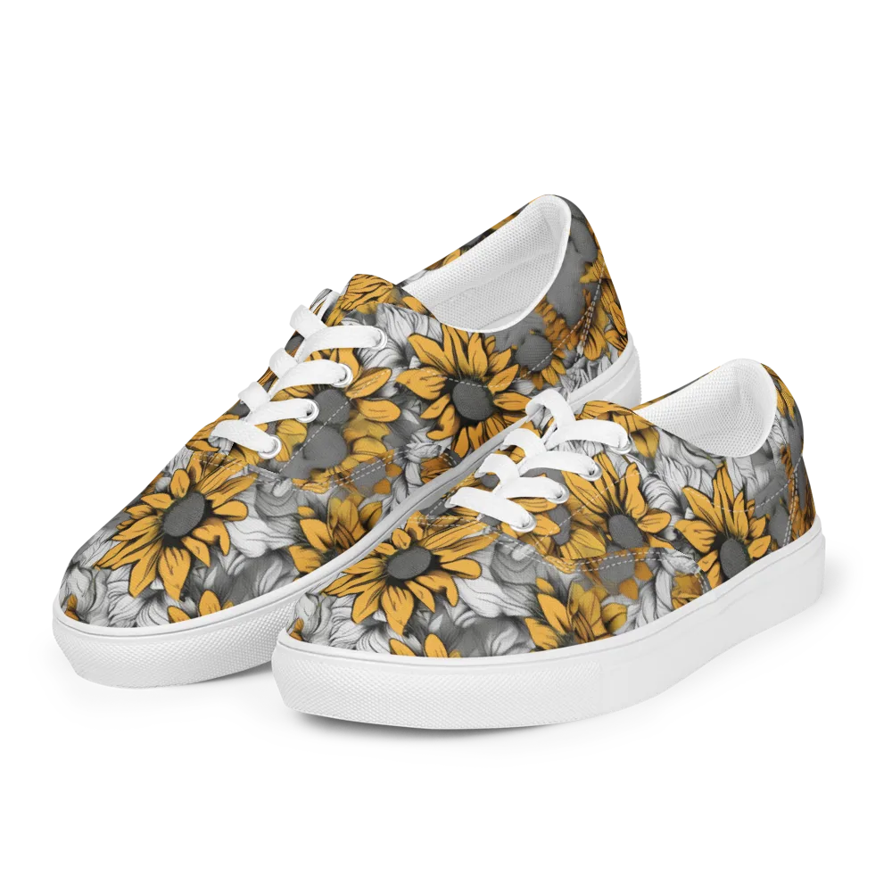 Gilded Garden on Men's Lace-Up Canvas Shoes — Left Front
