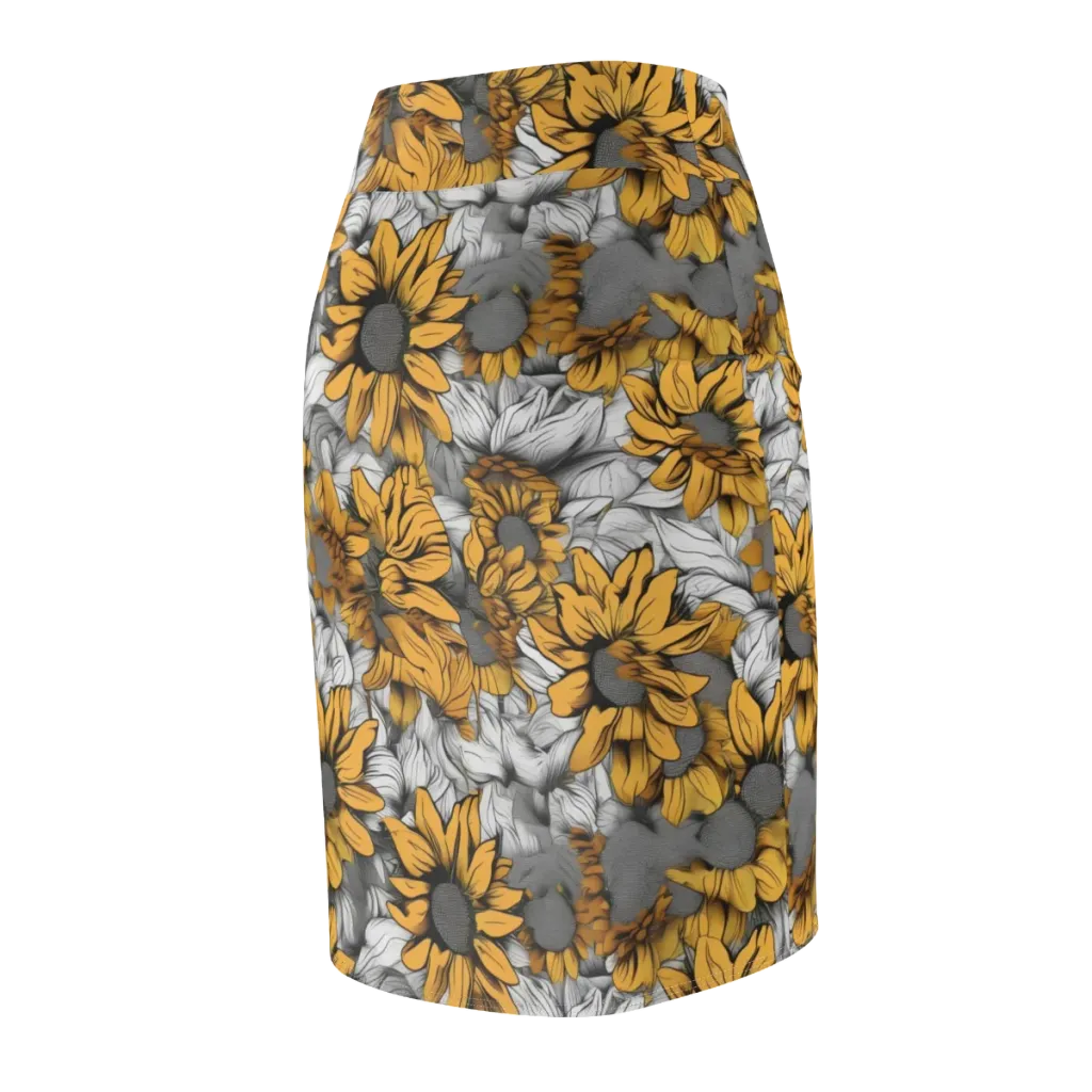 Gilded Garden on Pencil Skirt — Back Side