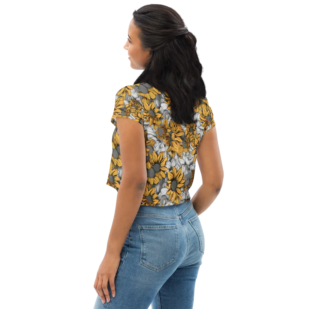 Gilded Garden on Crop Tee — Left Back