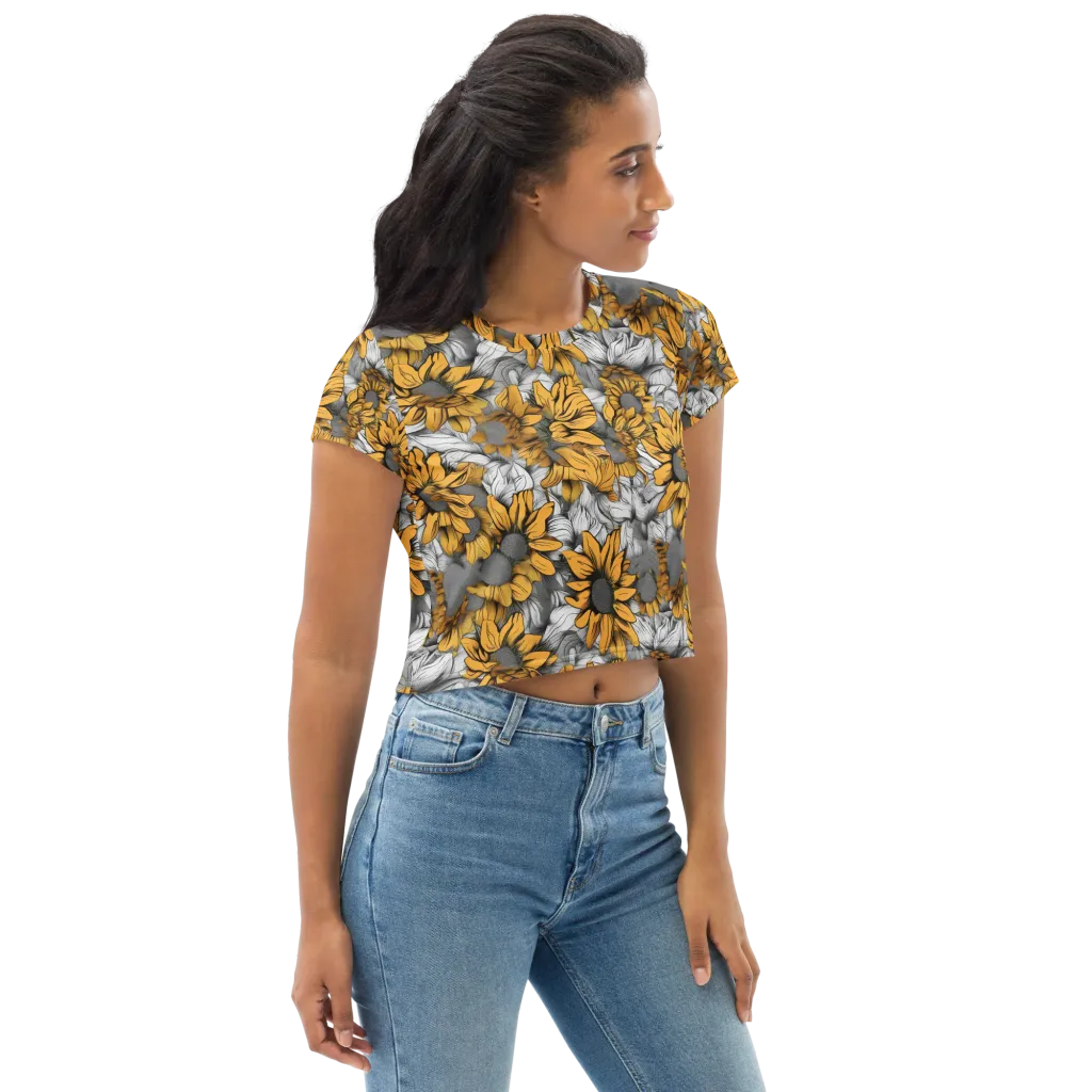 Gilded Garden on Crop Tee — Right Front