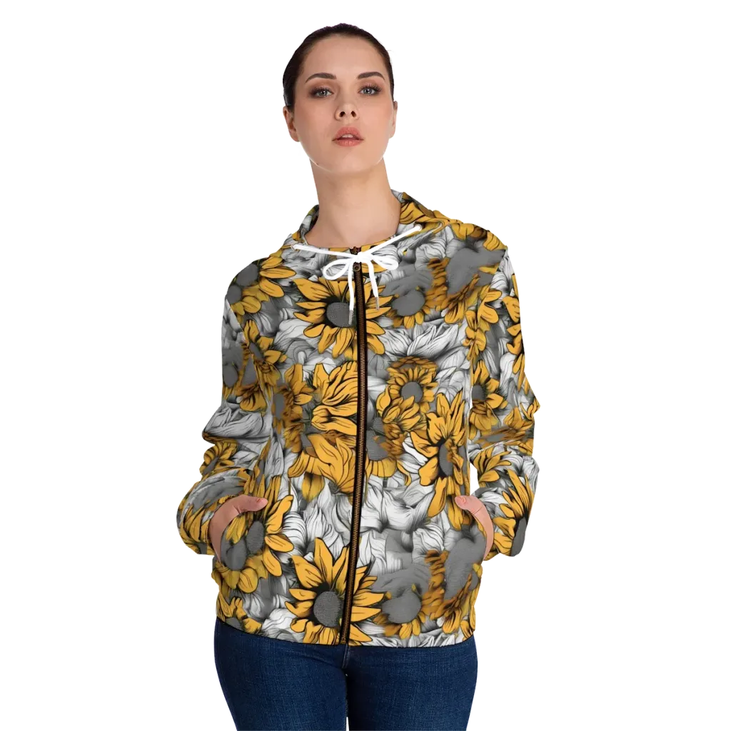 Gilded Garden on Women's Full-Zip Hoodie — Front On Person