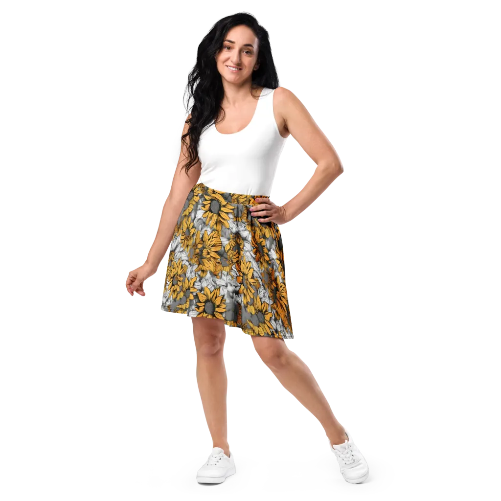Gilded Garden on Skater Skirt — Front