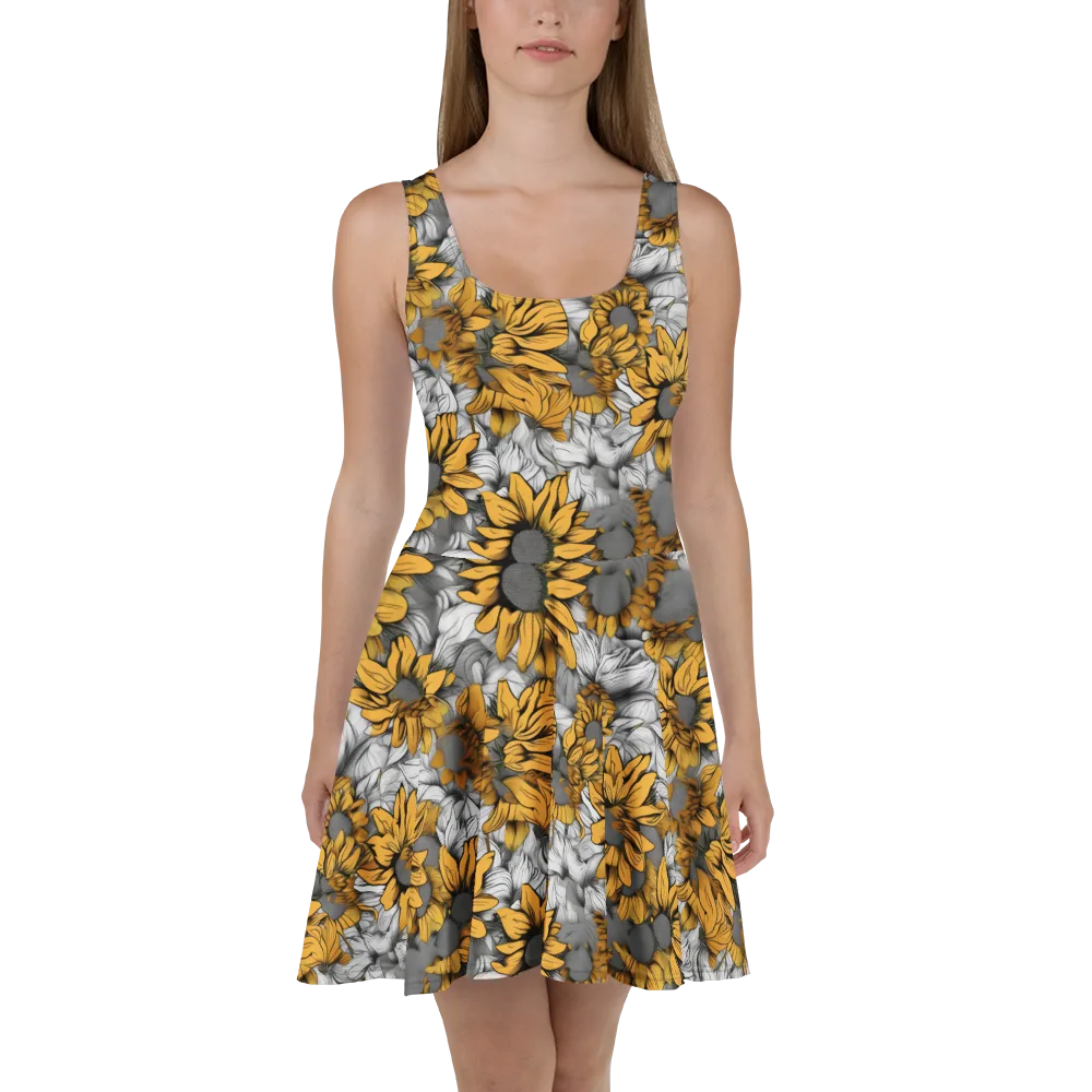 Gilded Garden on Skater Dress — Front
