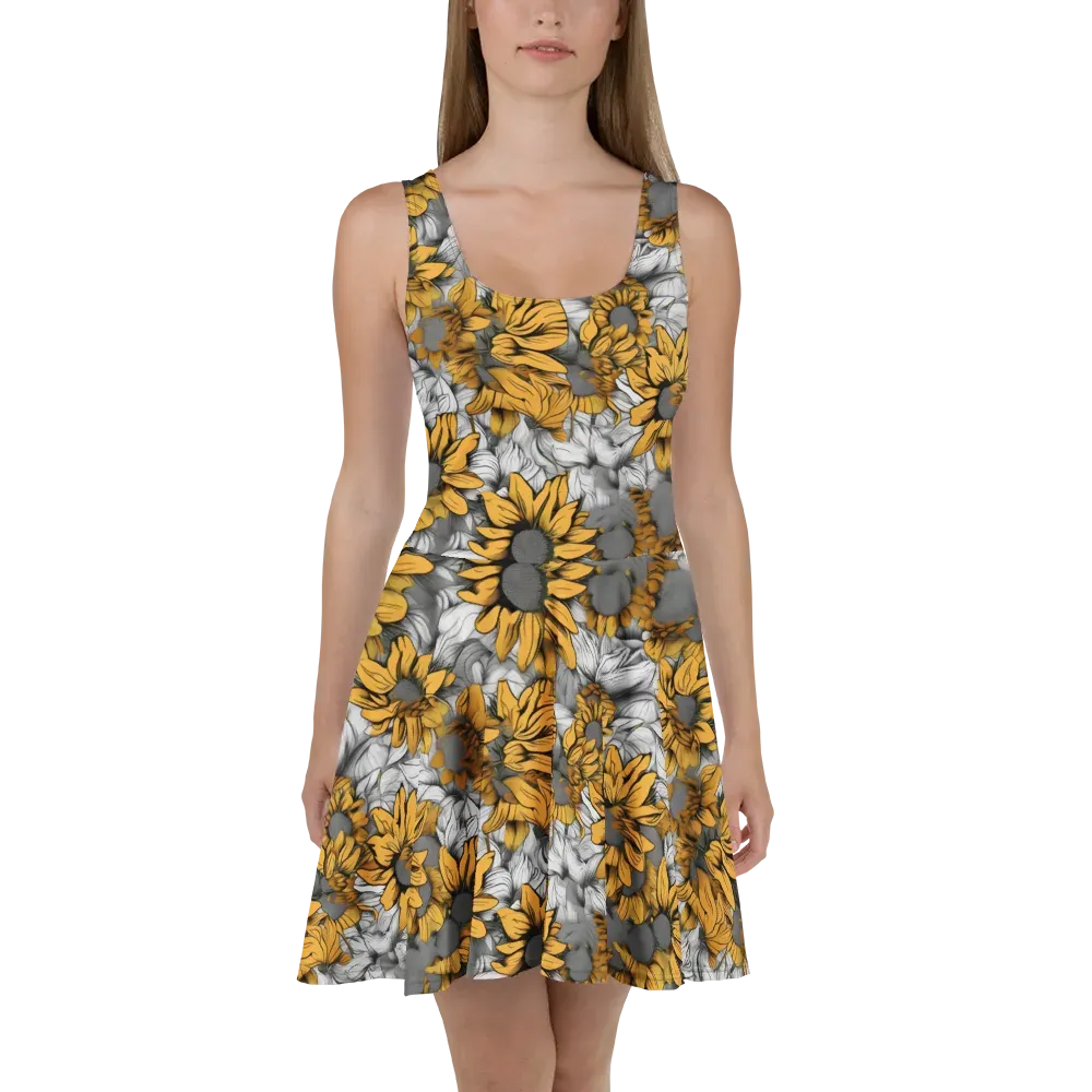 Gilded Garden on Skater Dress — Front