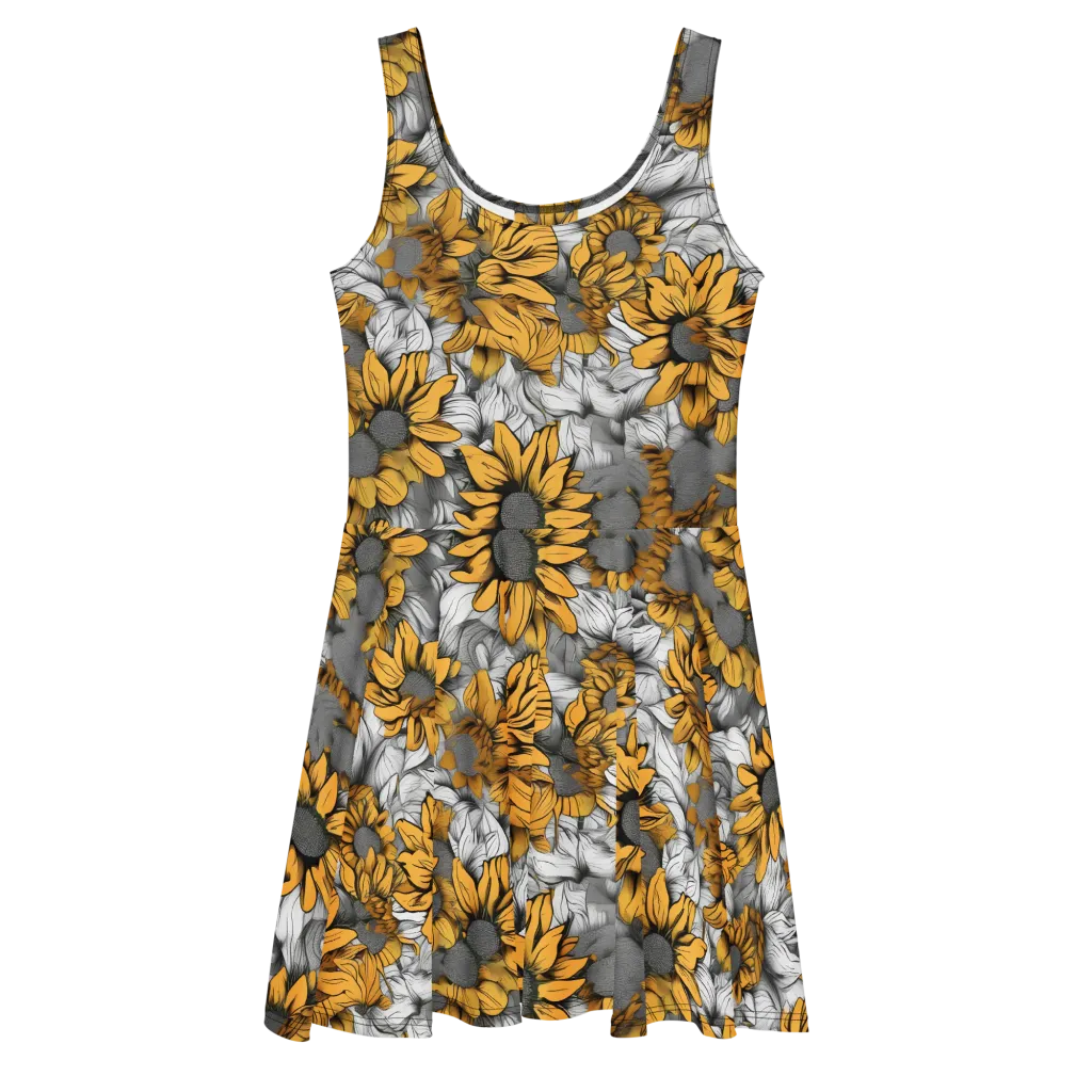 Gilded Garden on Skater Dress — Front