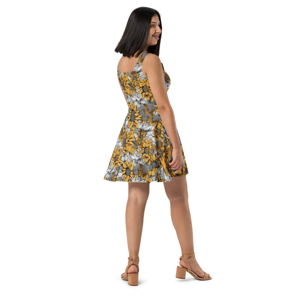 Gilded Garden on Skater Dress — Right