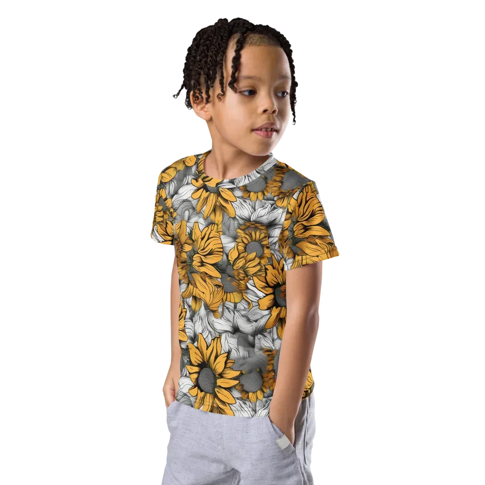 Gilded Garden on Kids Crew Neck T-Shirt — Left Front
