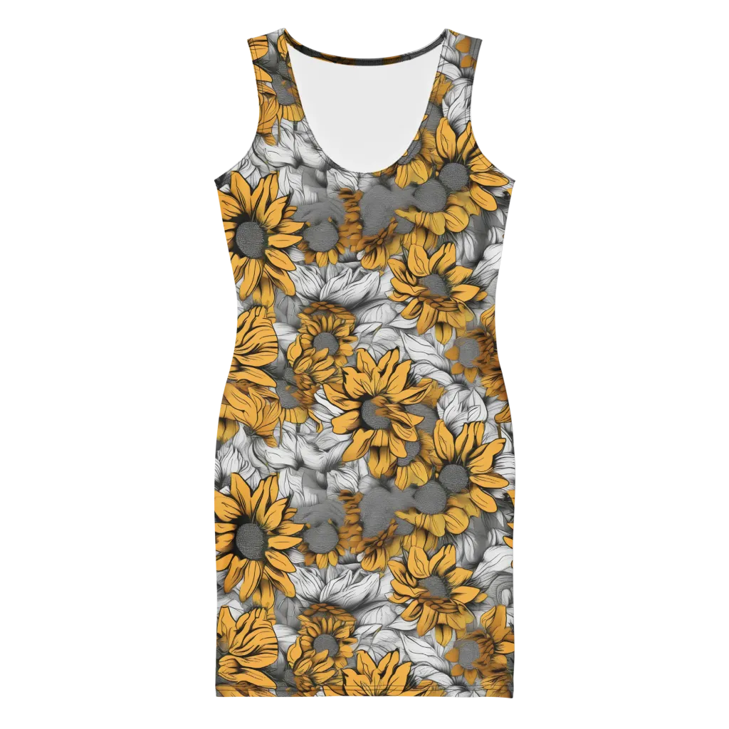 Gilded Garden on Bodycon Dress — Front