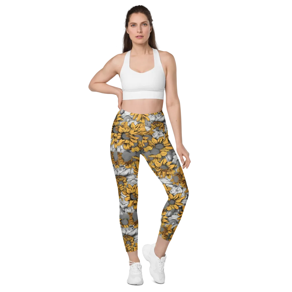Gilded Garden on Leggings with Pockets — Front