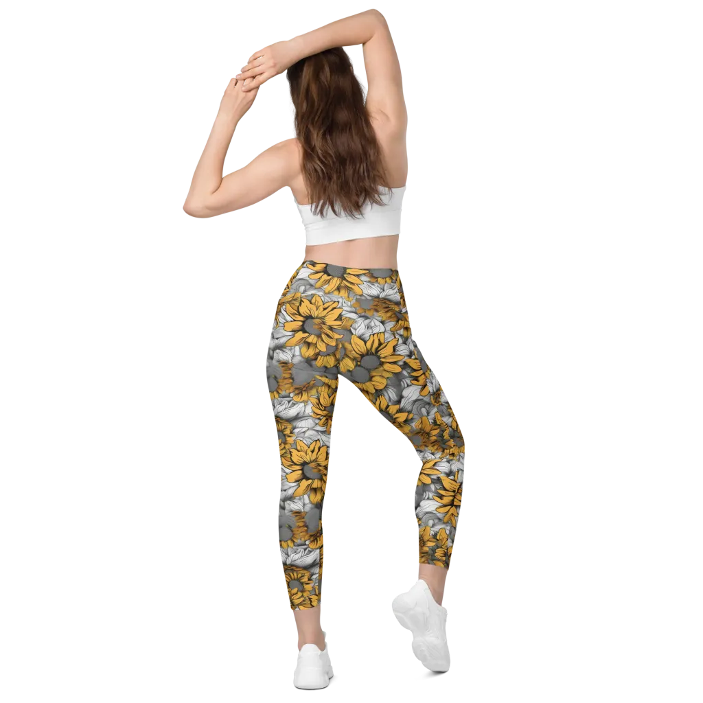 Gilded Garden on Leggings with Pockets — Back