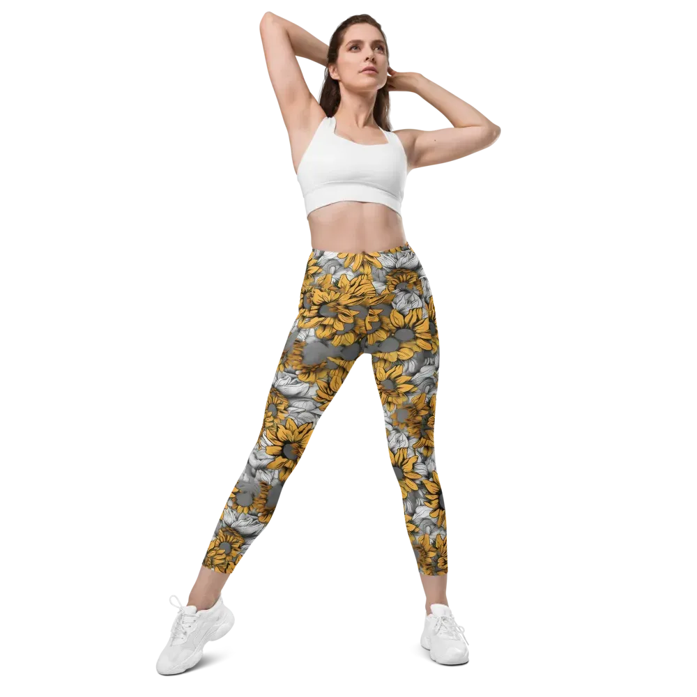 Gilded Garden on Leggings with Pockets — Front