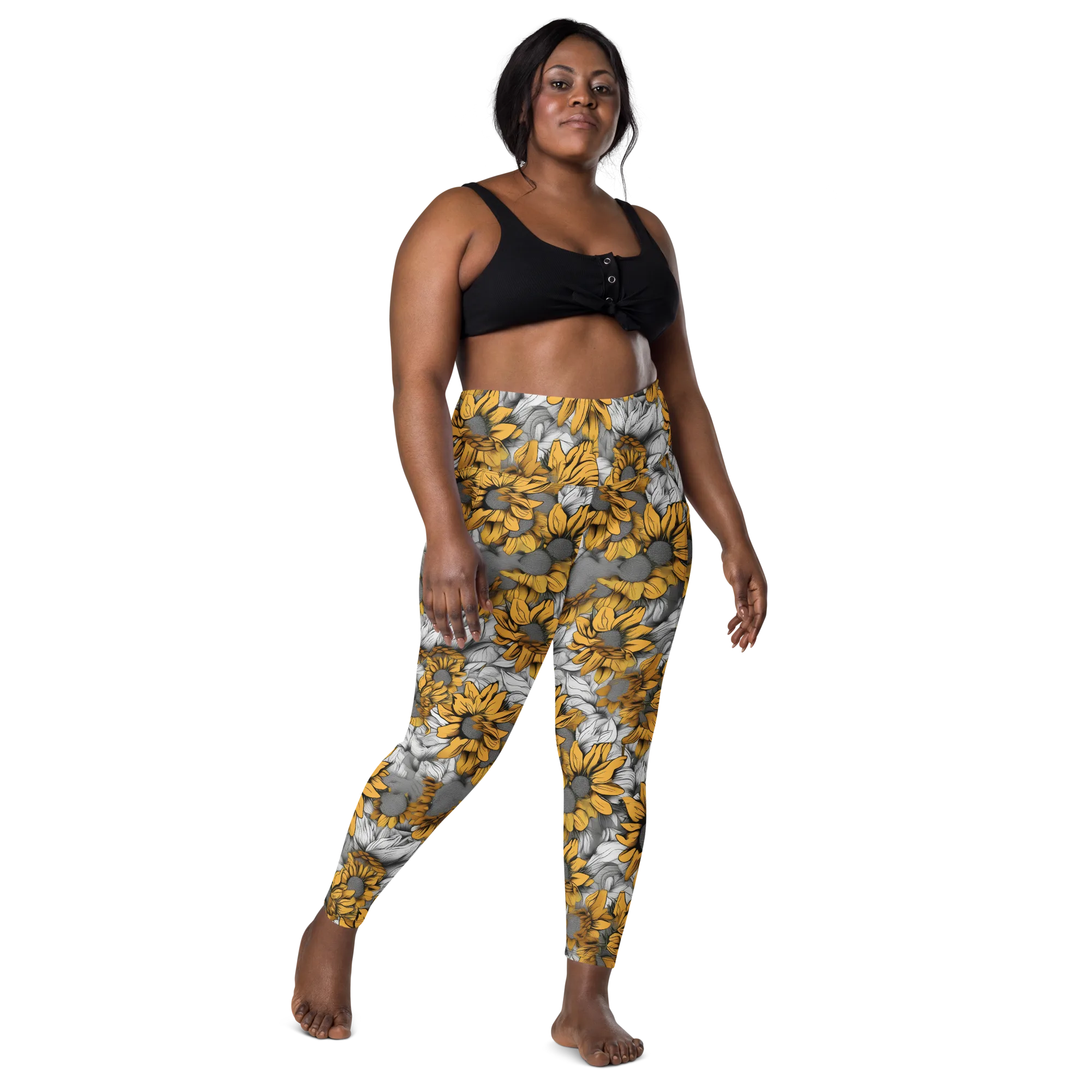 Gilded Garden on Leggings with Pockets — Front