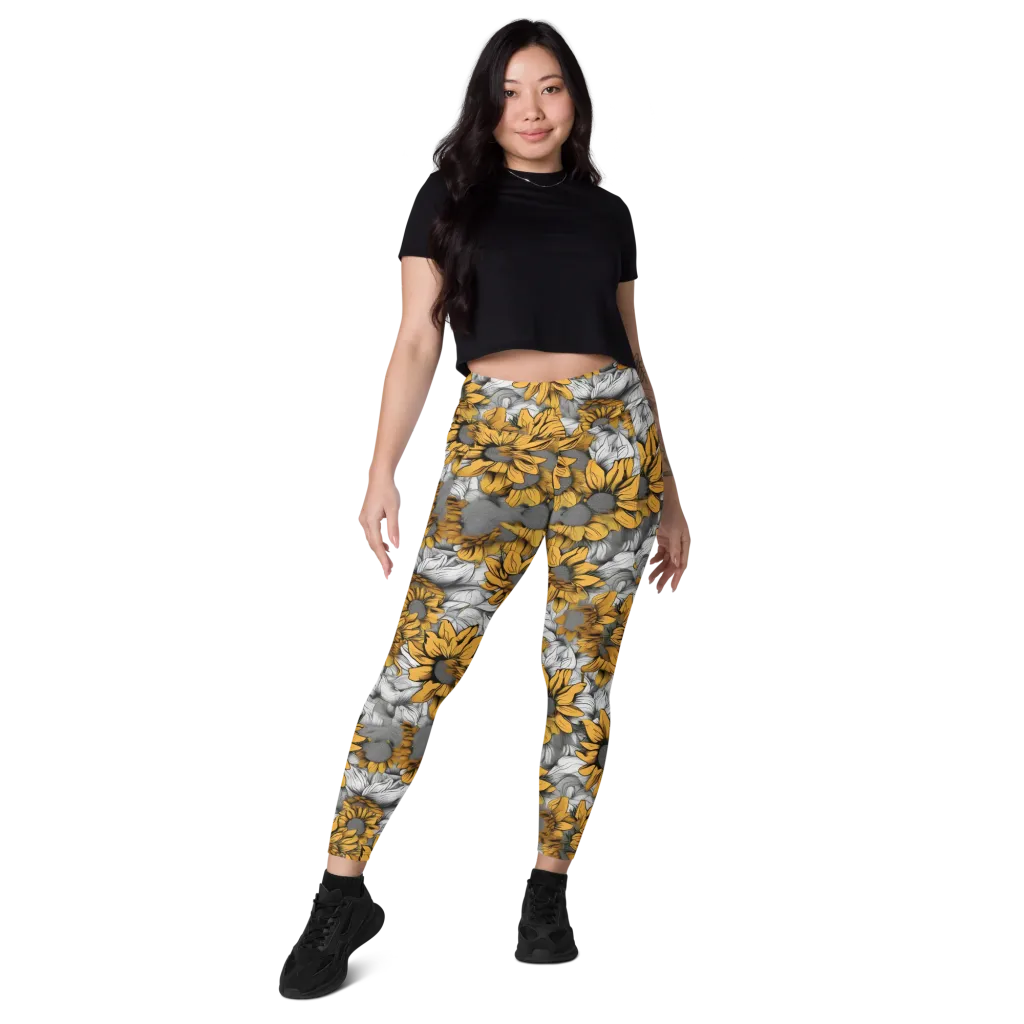 Gilded Garden on Leggings with Pockets — Front