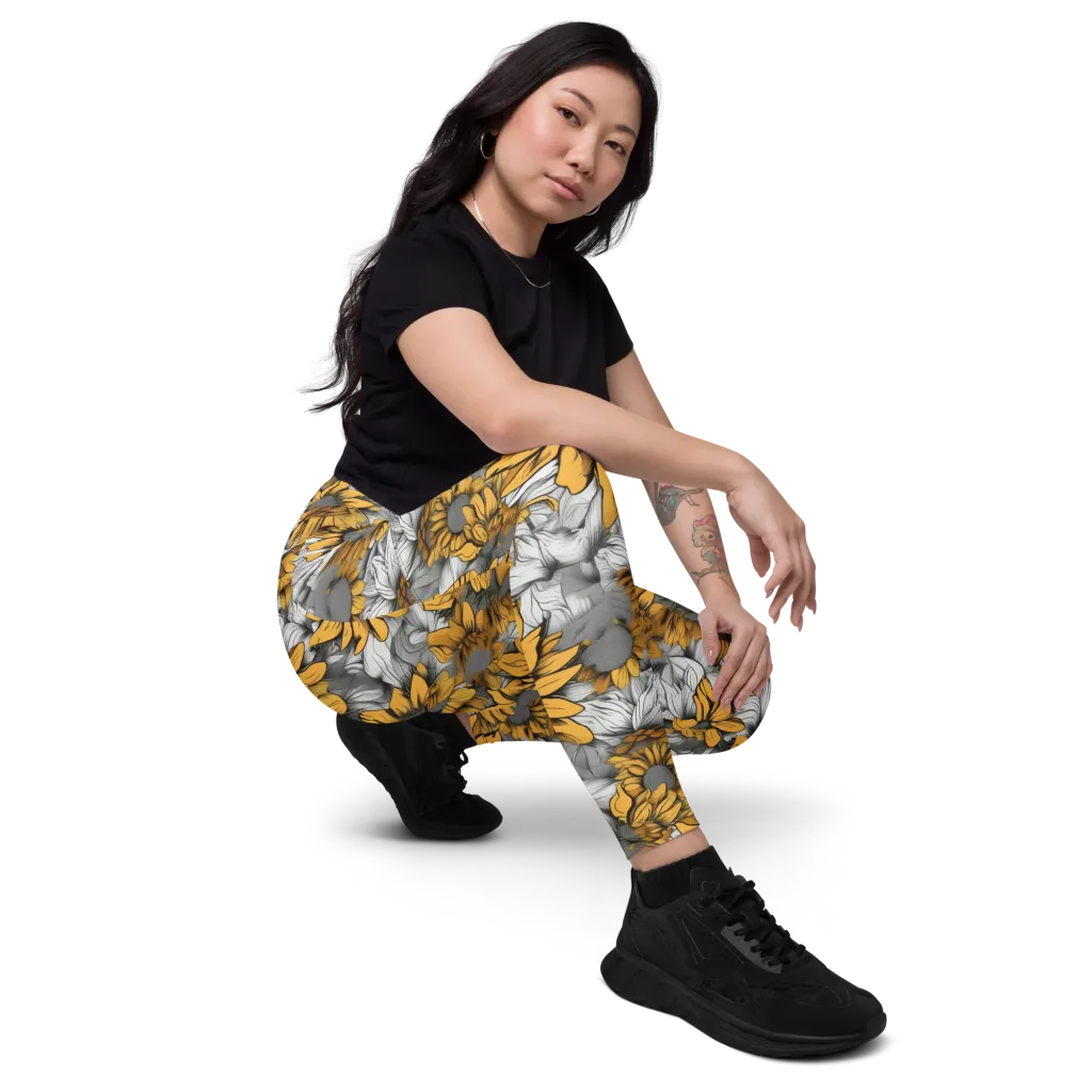 Gilded Garden on Leggings with Pockets — Right Front
