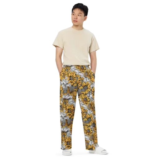 Gilded Garden on a Wide-Leg Pants