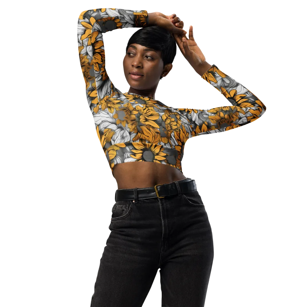 Gilded Garden on Long Sleeve Crop Top — Front