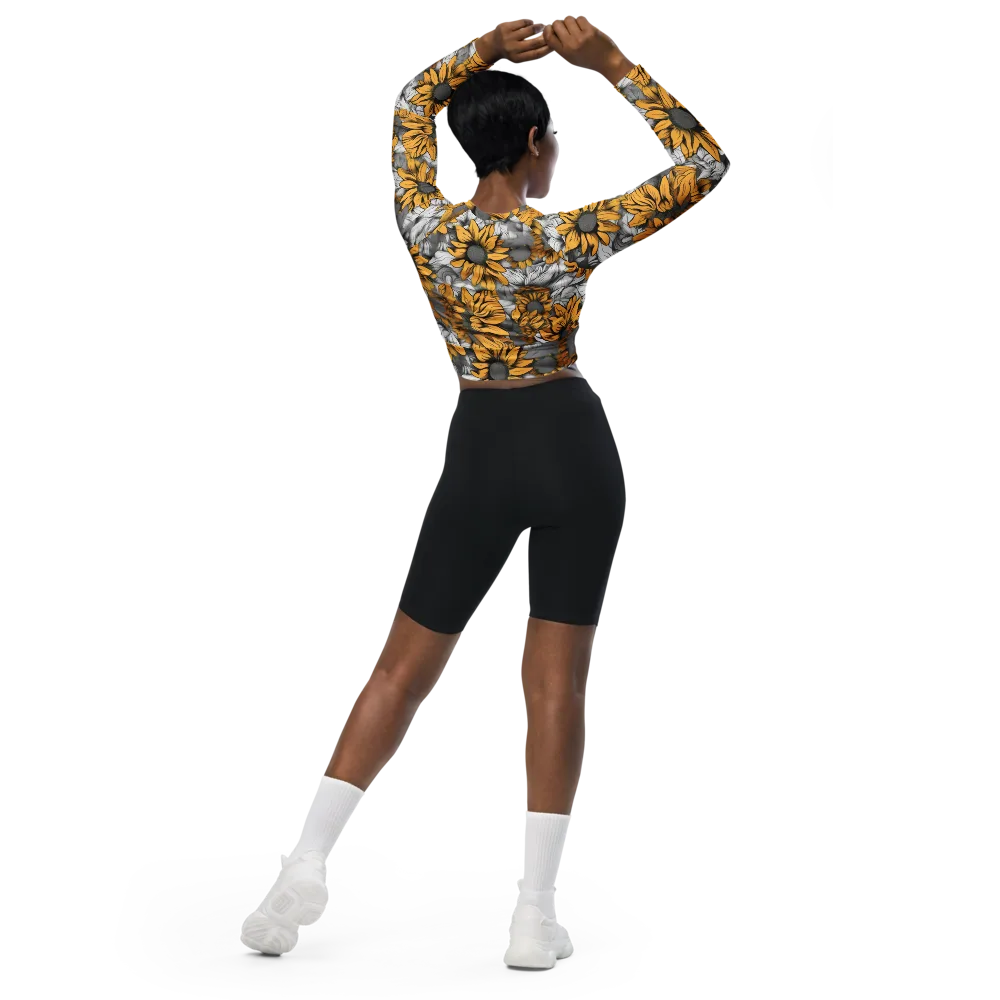 Gilded Garden on Long Sleeve Crop Top — Back