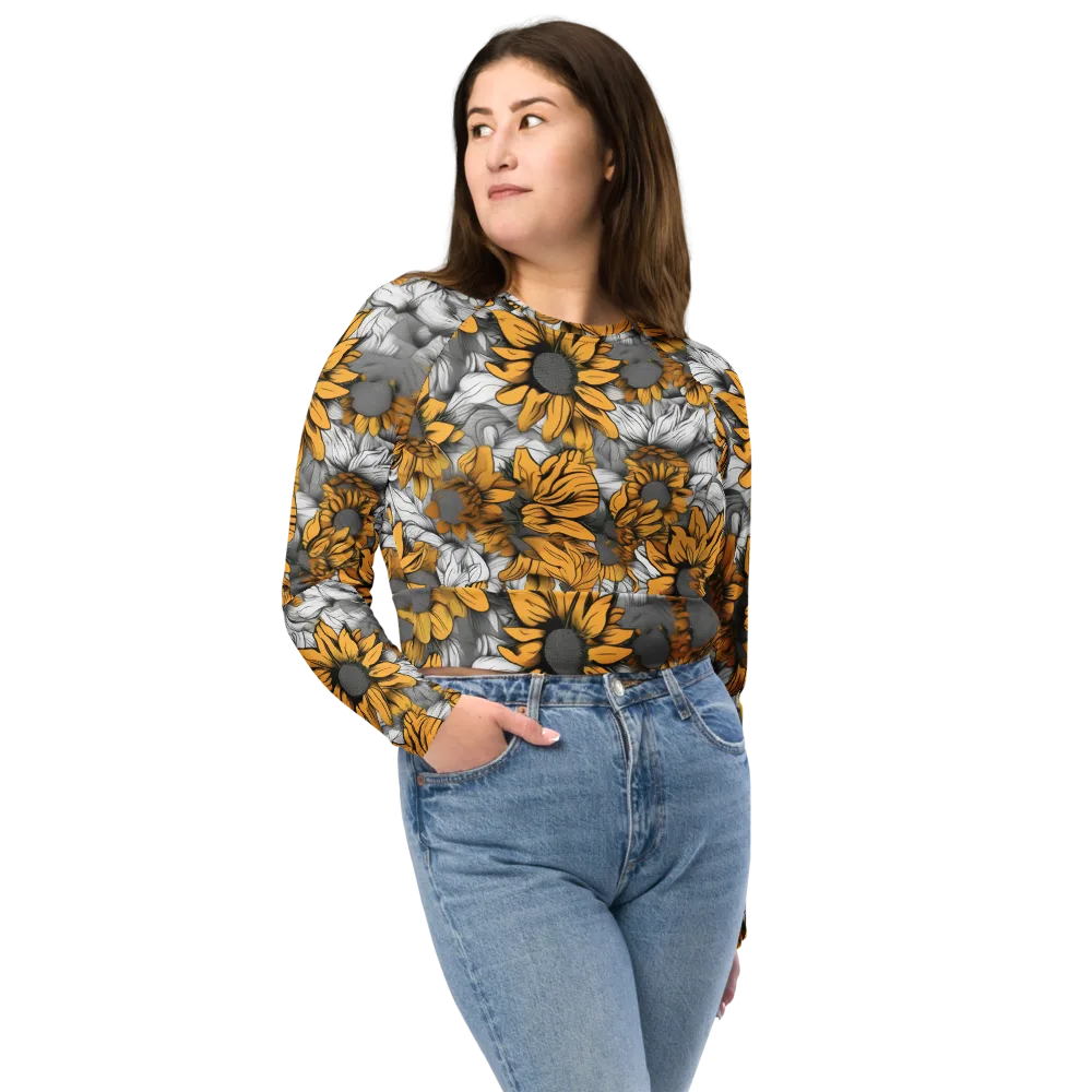 Gilded Garden on Long Sleeve Crop Top — Front