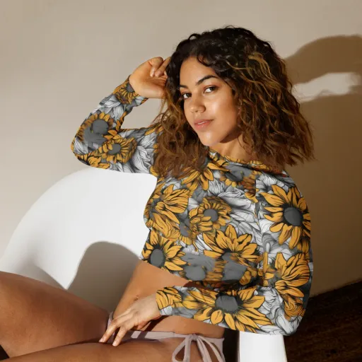 Gilded Garden on a Long Sleeve Crop Top