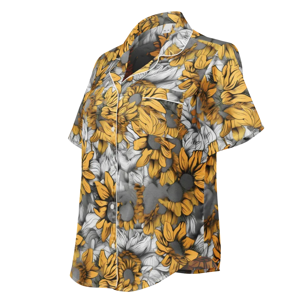 Gilded Garden on Women's Short Sleeve Pajama Top — Left Front
