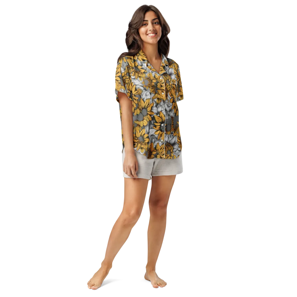Gilded Garden on Women's Short Sleeve Pajama Top — Front