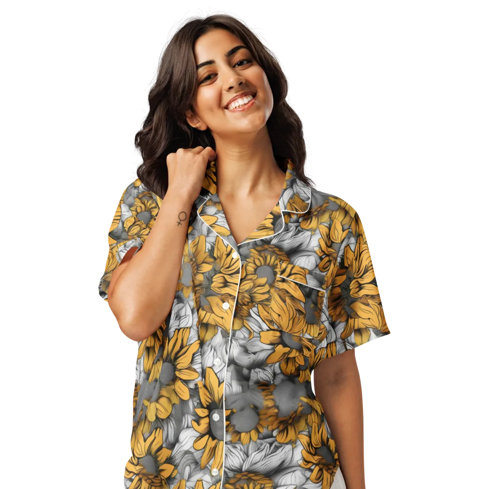 Gilded Garden on Women's Short Sleeve Pajama Top — Front