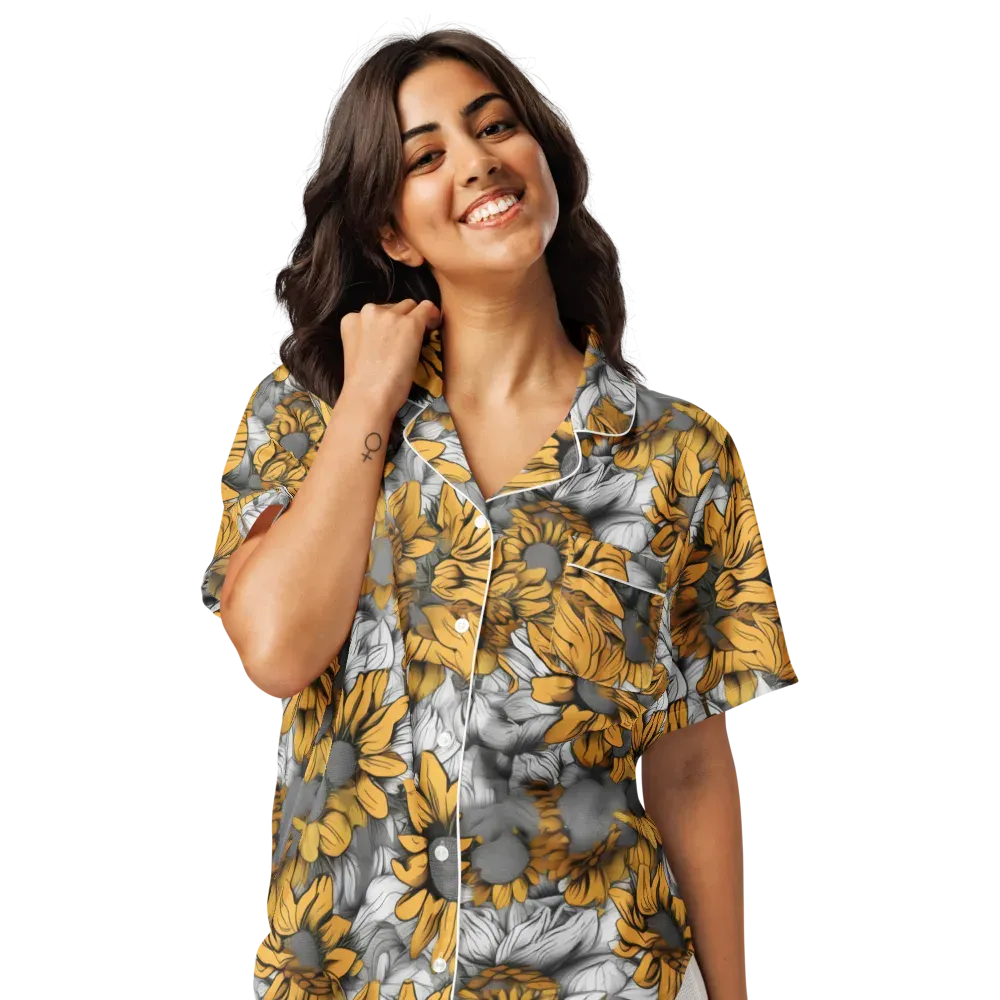 Gilded Garden on Women's Short Sleeve Pajama Top — Front