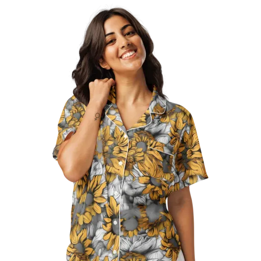Gilded Garden on a Women's Short Sleeve Pajama Top