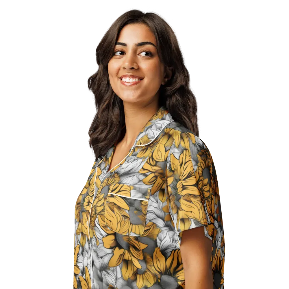 Gilded Garden on Women's Short Sleeve Pajama Top — Left Front
