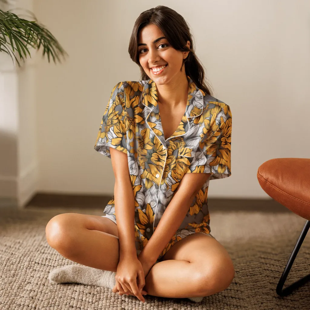 Gilded Garden on Women's Short Sleeve Pajama Top — Front