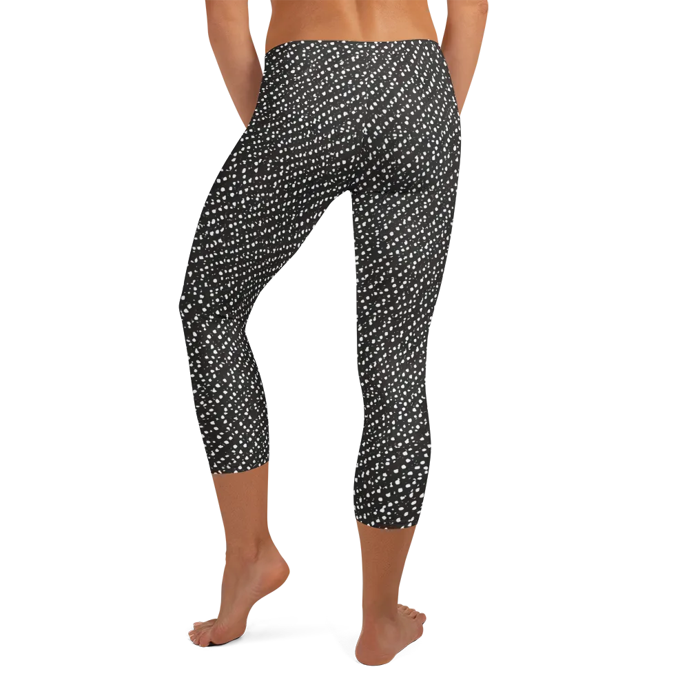 Obsidian Rain on Capri Leggings — Back
