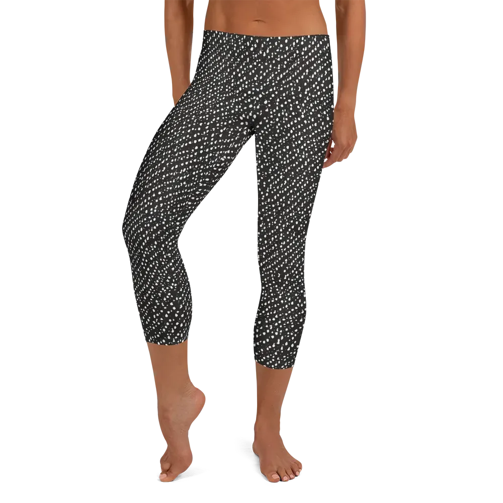Obsidian Rain on Capri Leggings — Front