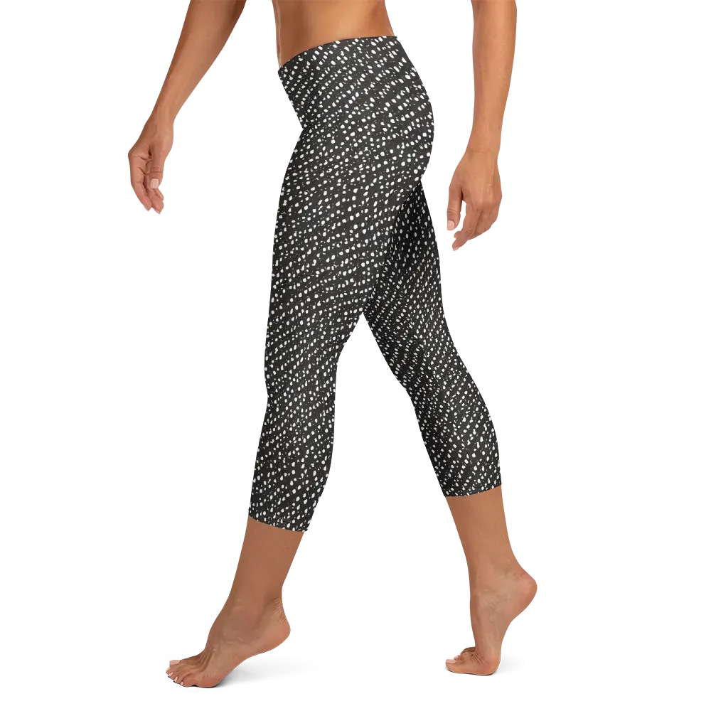 Obsidian Rain on Capri Leggings — Left