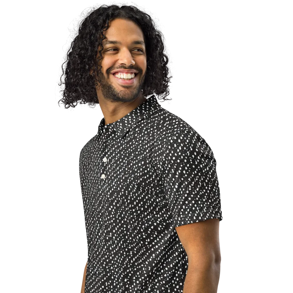 Obsidian Rain on Men's Slim Fit Polo Shirt — Left Front