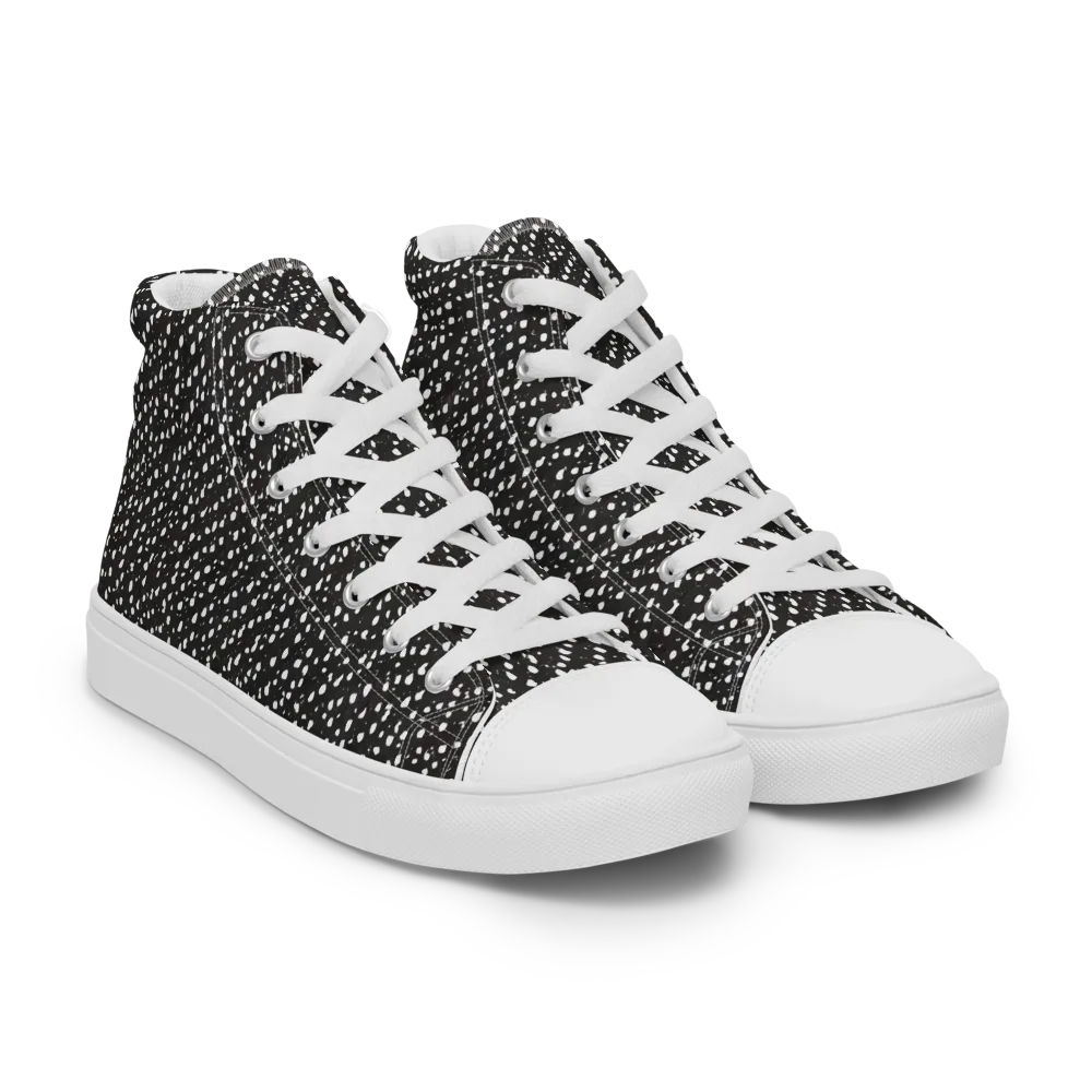 Obsidian Rain on Men's High Top Canvas Shoes — Right Front