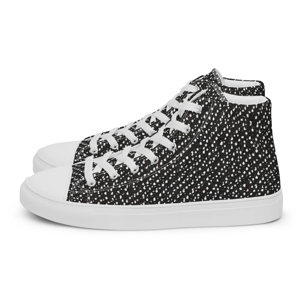 Obsidian Rain on Men's High Top Canvas Shoes — Left