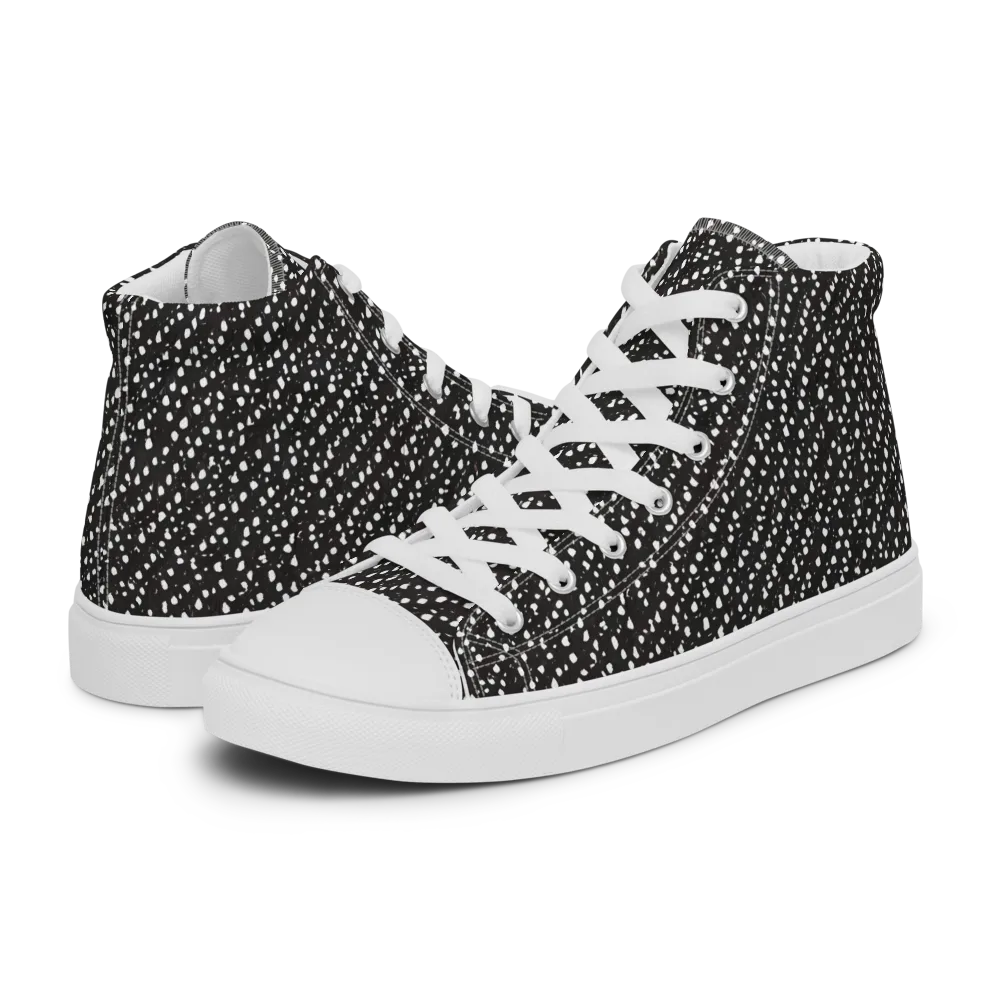 Obsidian Rain on Men's High Top Canvas Shoes — Left