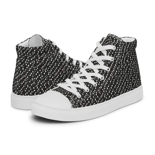Obsidian Rain on a Men's High Top Canvas Shoes
