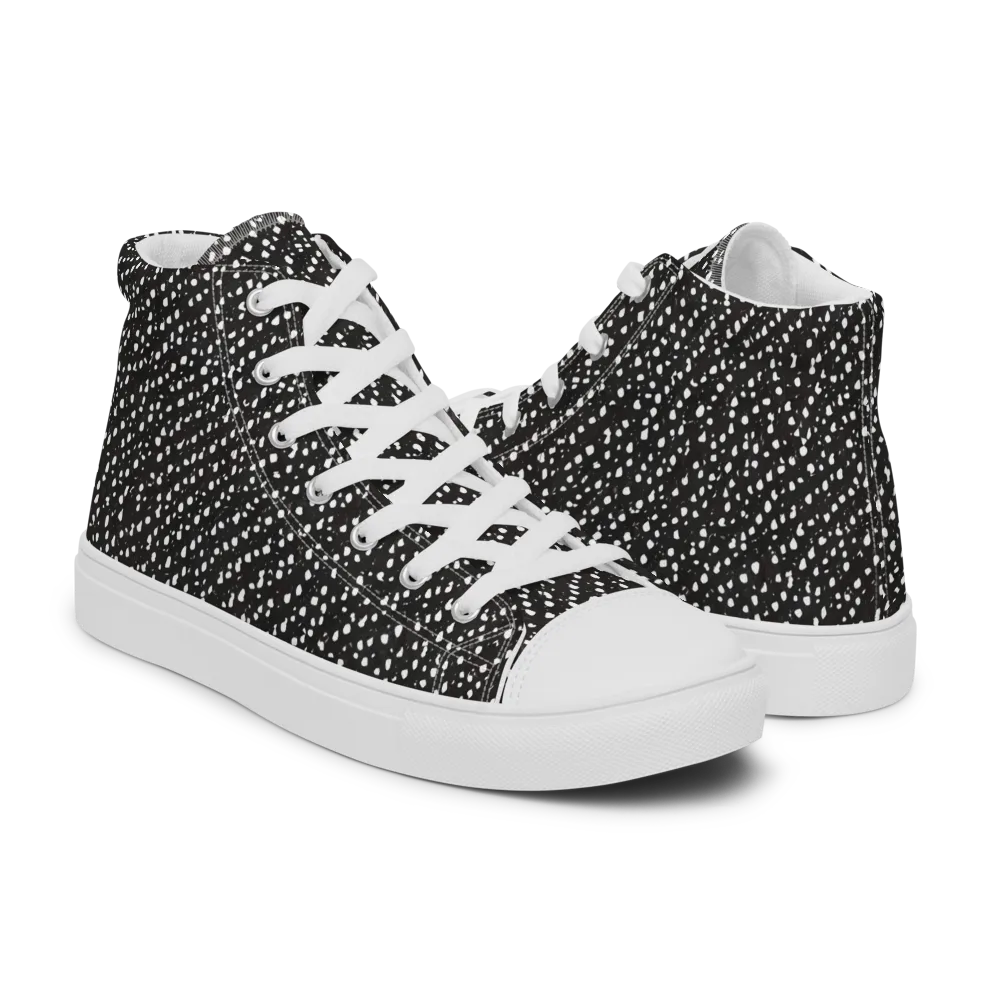 Obsidian Rain on Men's High Top Canvas Shoes — Right