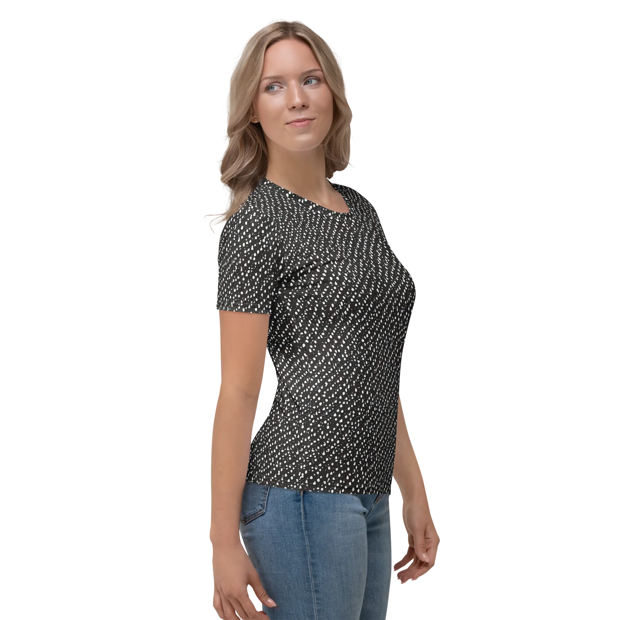 Obsidian Rain on Women's Crew Neck T-Shirt — Right