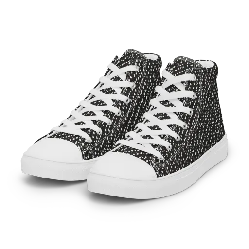 Obsidian Rain on a Women's High Top Canvas Shoes