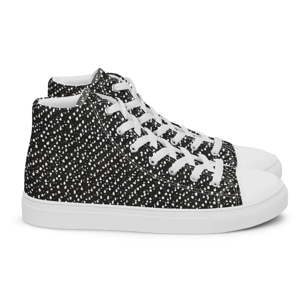 Obsidian Rain on Women's High Top Canvas Shoes — Right
