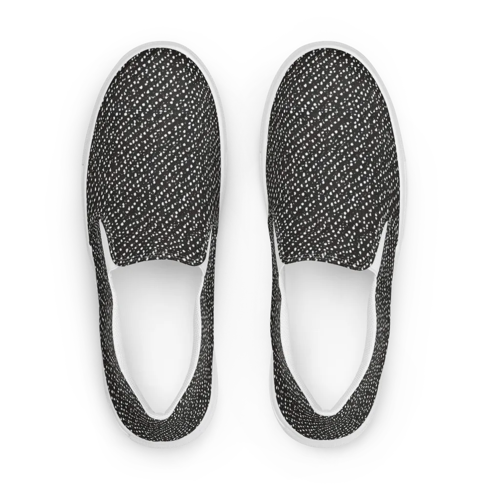 Obsidian Rain on Men's Slip-On Canvas Shoes — Front