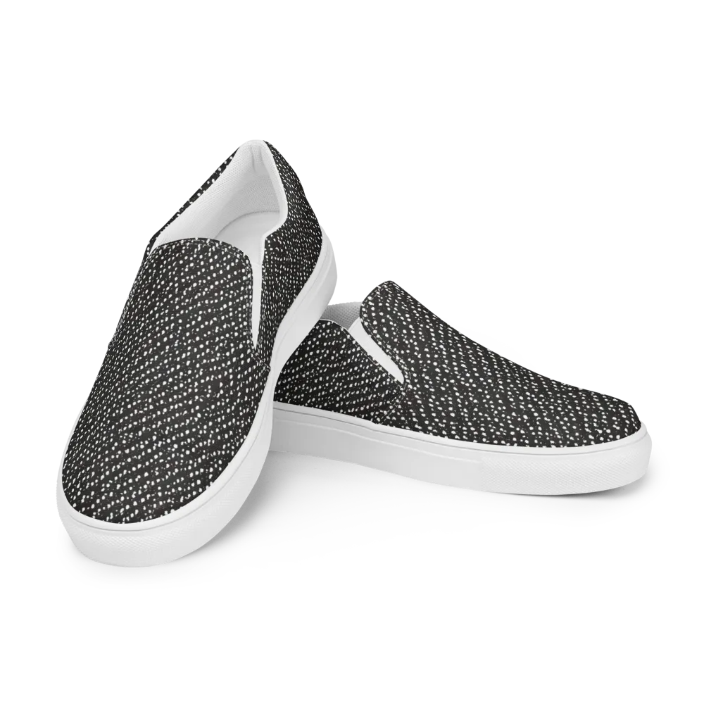 Obsidian Rain on Men's Slip-On Canvas Shoes — Left Front