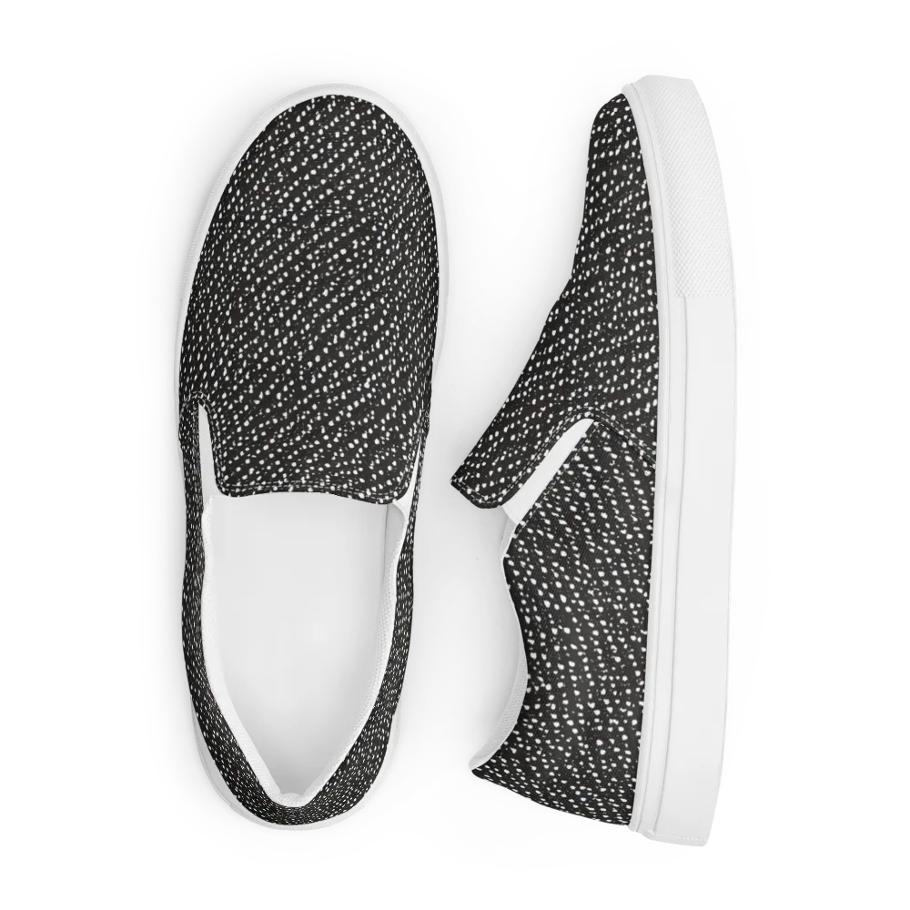 Obsidian Rain on Men's Slip-On Canvas Shoes — Front