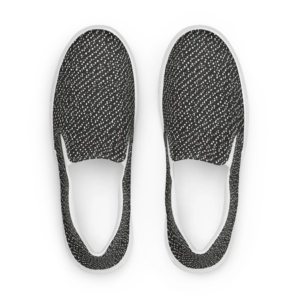 Obsidian Rain on Women's Slip-On Canvas Shoes — Front