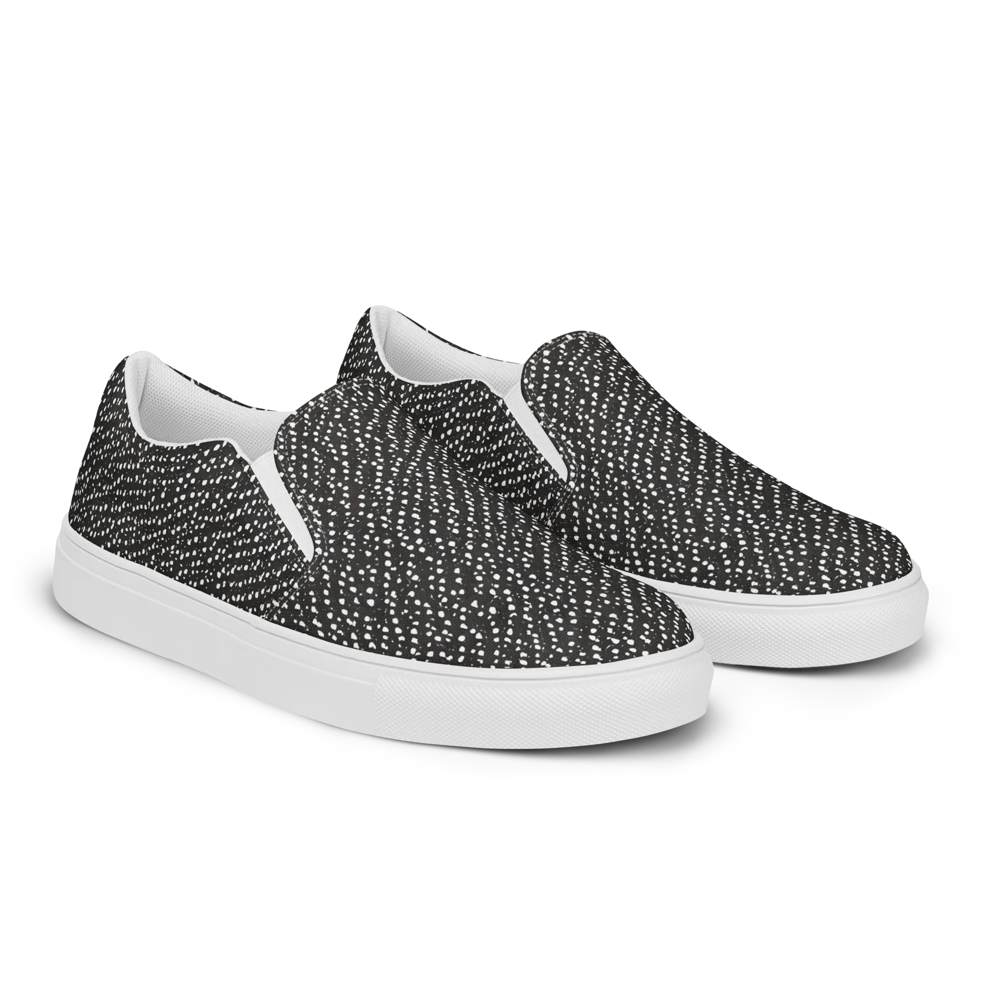 Obsidian Rain on Women's Slip-On Canvas Shoes — Right Front